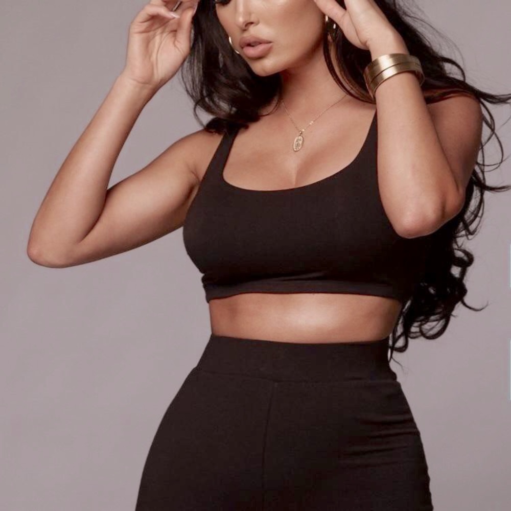 NWT JLUXBASIX Black Elise Crop Top